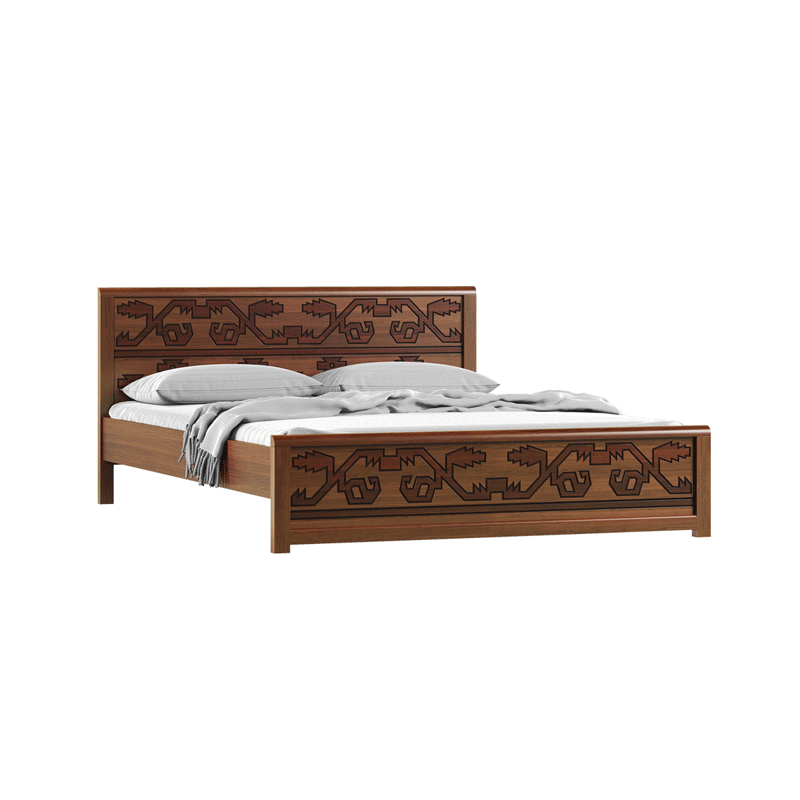 Jamdani Wooden King Bed I Bdh