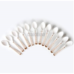 TEA SPOON 12 PCS SET GOLDEN LEAF