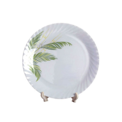 10" CRAZY PLATE-GREEN LEAF