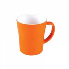 4" ROUND MUG -(ORANGE-WHITE)