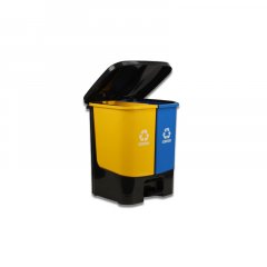 TWIN PADDLE BIN 40L - YELLOW & ROYAL BLUE