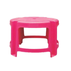 ROUND STOOL WITHOUT PRINT PINK-TEL