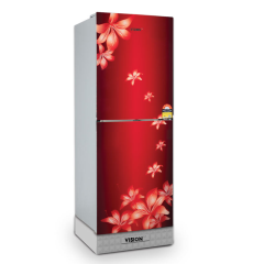VISION GLASS DOOR REFRIGERATOR RE-222 LITRE LILY FLOWER - MAROON