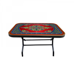 DINING TABLE 4 SEAT SEMI RTG SL PRINT-INDIGO BLACK