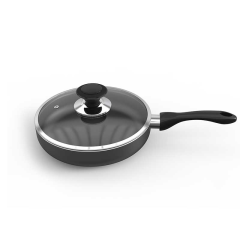 TOPPER NON STICK GLAMOUR FRY PAN WITH LID INDUCTION BOTTOM (ASH) - 26CM