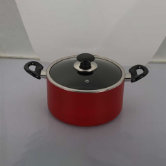 TOPPER NON STICK GLAMOUR CASSEROLE WITH LID RED 22 CM