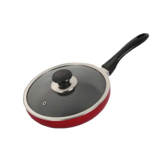 TOPPER NON STICK GLAMOUR FRY PAN WITH LID RED 26 CM