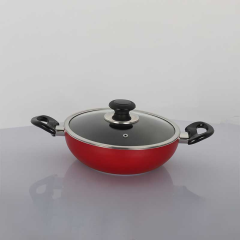TOPPER NON STICK GLAMOUR KARAI WITH LID RED 22 CM