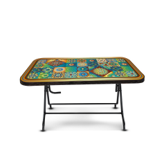 DINING TABLE 6 SEAT SEMI RTG SL PRINT CANDID-BLACK