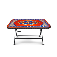 DINING TABLE 6 SEAT SEMI RTG SL PRINT STONE-BLACK