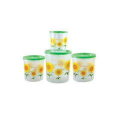 CONICAL STORAGE CONTAINER 4 PCS SET - TRANS