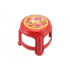 ROUND STOOL PRINT RED- TEL