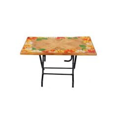 DECO TABLE 6 SEAT S/L PRINT ROCK-1 SANDAL WOOD