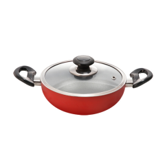 TPR NS GLAMOUR KARAI WITH LID (RED)- 28CM