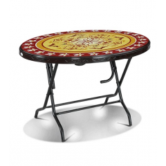 RESTAURANT OVAL TABLE ST/LEG PRINTED - BLACK