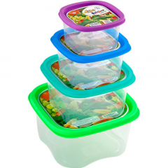 RAINBOW CONT 4 PCS SET (SMALL SIZE) - TRANS