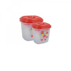 DIAMOND CONTAINER 2 PCS SET TRANSPARENT