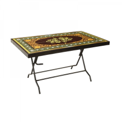 DECO CLASSIC TABLE 6 SEAT S/L PRINT FANCY - BLACK