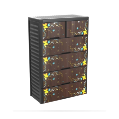 ROYAL WARDROBE DOUBLE 5 DRAWER DELUXE-OAK WOOD