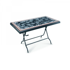 DECO TABLE 6 SEAT S/L PRINT SNOWBALL - BLACK