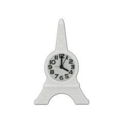 EIFFEL TOWER TABLE CLOCK-SILVER