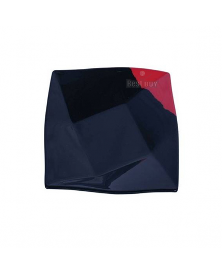 8" Square Plate-(Black-Red)