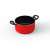 TPR NS GLAMOUR CASSEROLE WITH LID (RED) - 22 CM