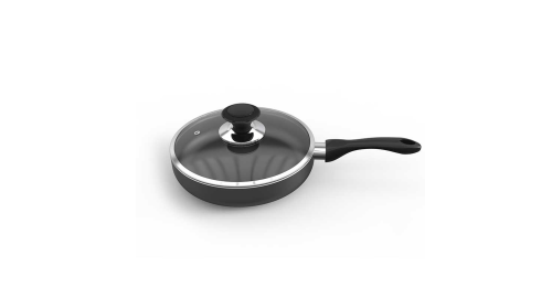 TOPPER NONSTICK FRY PAN WITH LID BLACK 26 CM