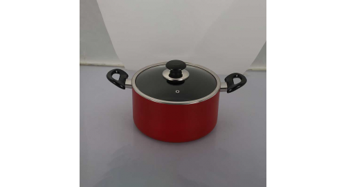 TOPPER NON STICK GLAMOUR CASSEROLE WITH LID RED 24 CM