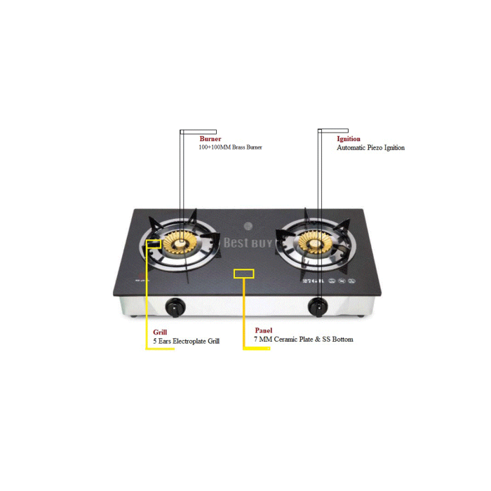 DOUBLE GLASS AUTO NG GAS STOVE (27GR)