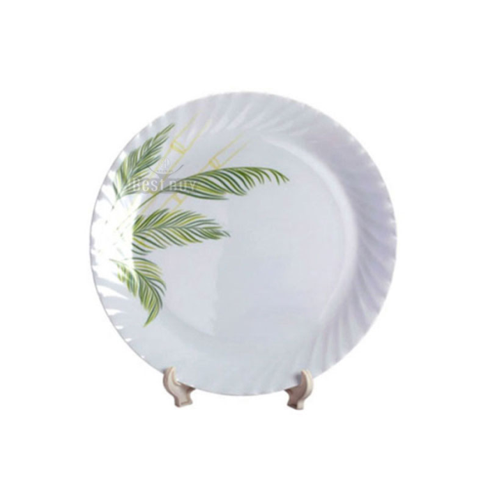 11" Crazy Plate-Green Leaf