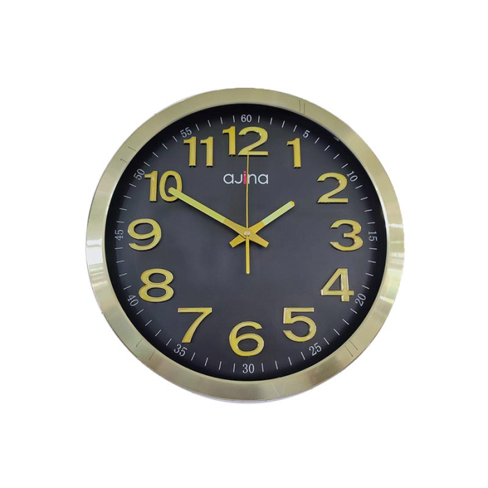 DELUXE WALL CLOCK ROUND WITH DIGIT - GOLDEN