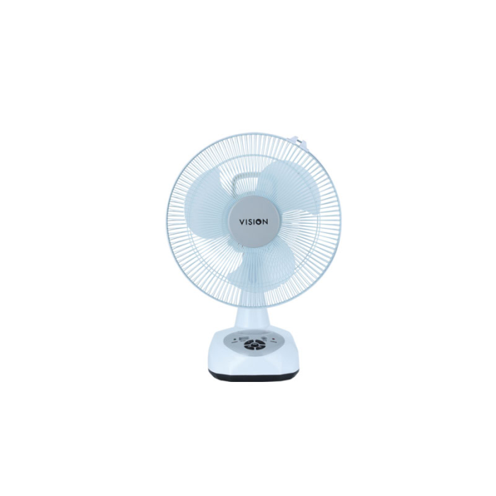 VISION RECH. TABLE FAN-12''(WHITE)-USB CHARGER