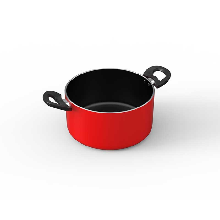 TPR NS GLAMOUR CASSEROLE WITH LID (RED) - 24 CM
