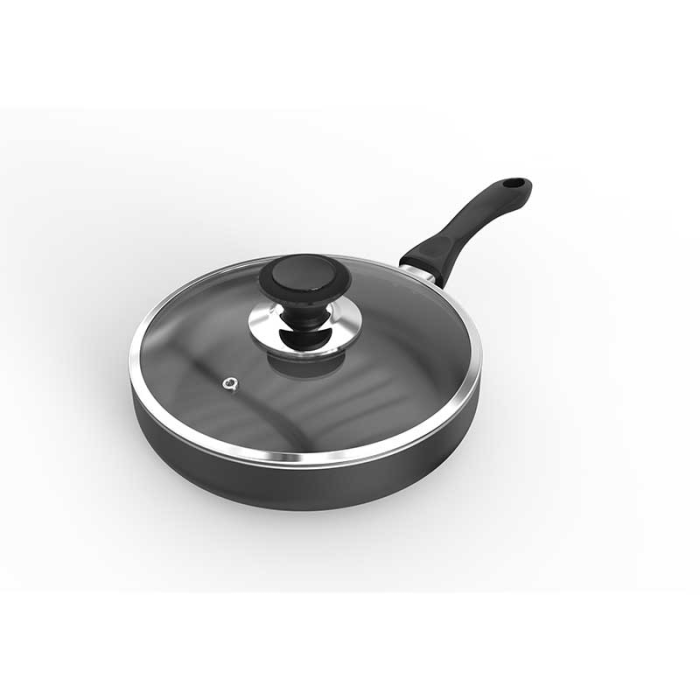 TPR NS GLAMOUR FRY PAN WITH LID (ASH) - 24CM