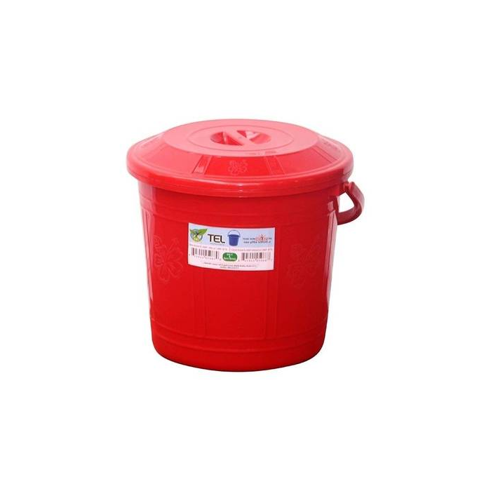 Classic Bucket 8L Red With Lid-TEL