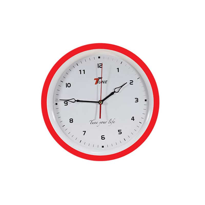 TUNE WALL CLOCK WITH DIGIT ROUND-RED