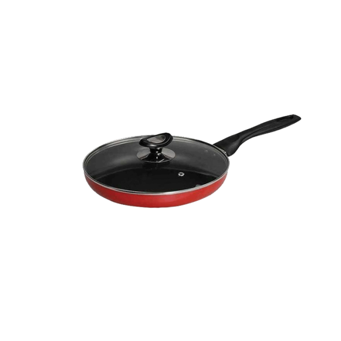 TOPPER NON STICK GLAMOUR FRY PAN WITH LID IB (RED) - 26CM