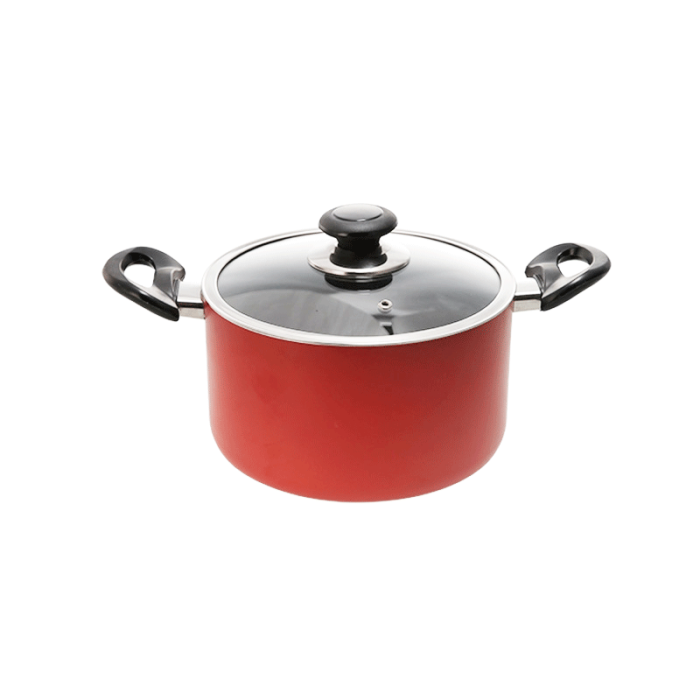 TOPPER NON STICK GLAMOUR CASSEROLE WITH LID RED 26 CM